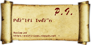 Pálfi Iván névjegykártya